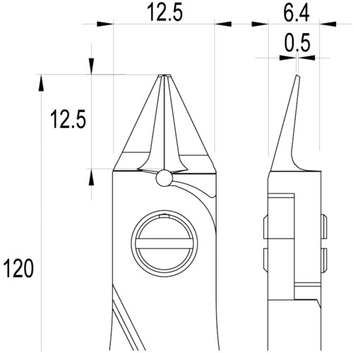 idealtek ESD精密ニッパ 先細リリーブ形 大 セミフラッシュ刃 120mm【ES5550-CR-BG-IT】