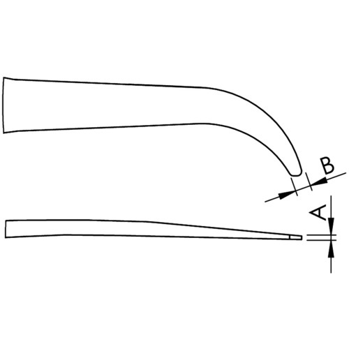 idealtek 耐酸耐磁ステンレスピンセット 120mm 先曲タイプ【2AB-SA-0-IT】