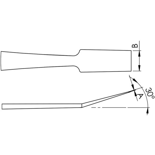 idealtek 耐酸耐磁ステンレスピンセット 120mm 先平曲型タイプ・ハンドルギザ付【36A-SA-1-IT】