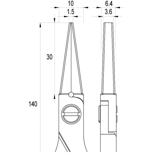 idealtek ESD精密プライヤー 直爪・平 ロング 140mm【ES6013-CR-BG-IT】