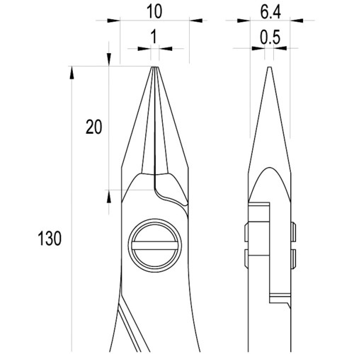 idealtek ESD精密プライヤー 半丸 130mm ギザ付【ES6022-CR-BG-IT】