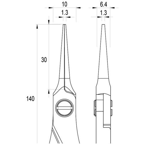 idealtek ESD精密プライヤー 直爪 140mm【ES6025-CR-BG-IT】