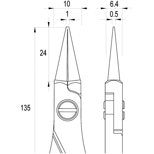 idealtek ESD精密プライヤー 丸 135mm【ES6041-CR-BG-IT】