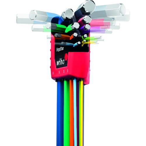 wiha エルゴスター 蛍光色BP六角レンチセット 9本組【369E9F】