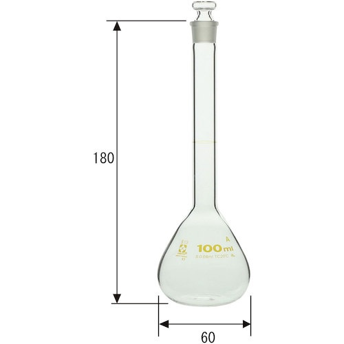 SIBATA メスフラスコ スーパーグレード 100mL【020060-100】