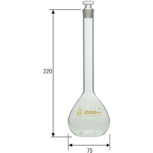 SIBATA メスフラスコ スーパーグレード 200mL【020060-200】