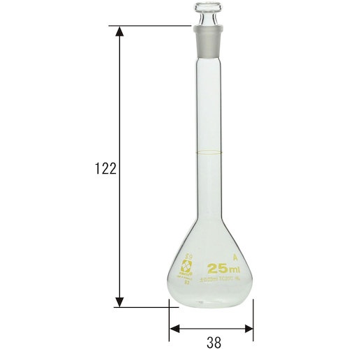 SIBATA メスフラスコ スーパーグレード 25mL【020060-25】