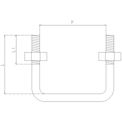 YAHATA コの字ボルト(ナット付き) М8X63X85 1本入【YHI-KJBT-086385】