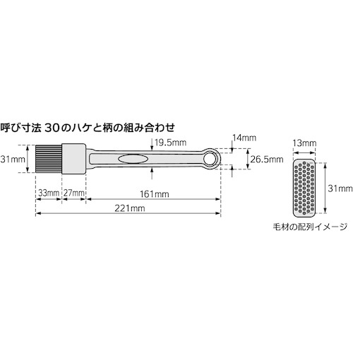 アラム MPF シリコーンハケ MPF-SBR30-RE(ハケ部のみ)【0658-11MPF-SBR30-RE】
