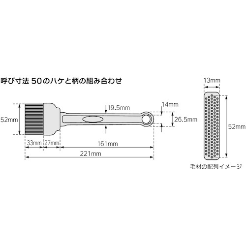 アラム MPF シリコーンハケ MPF-SBR50-RE(ハケ部のみ)【0658-12MPF-SBR50-RE】