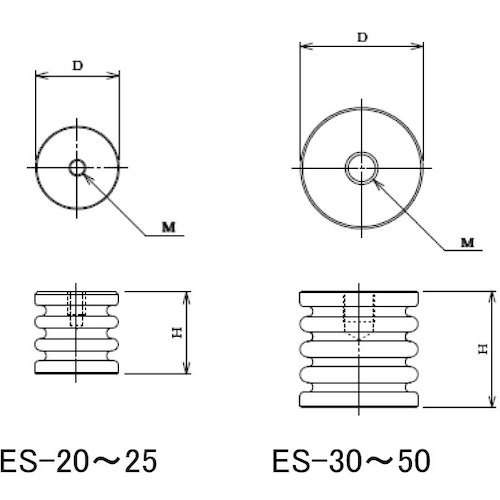 カメダ ESスペーサー 両面ナットタイプ【ES-50】