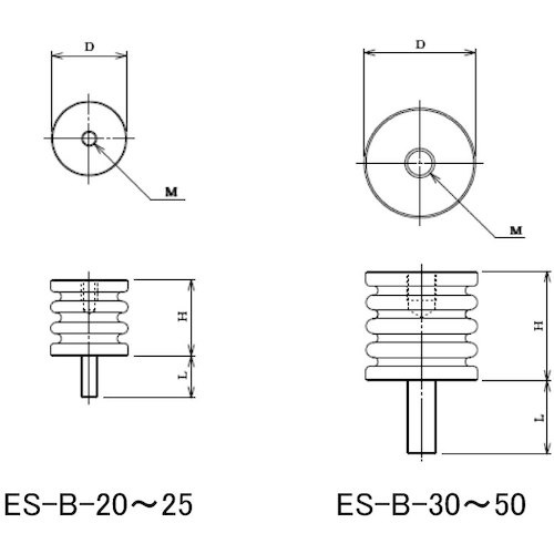カメダ ESスペーサー 難燃性 ボルト・ナットタイプ【ES-B-25-5-VO】