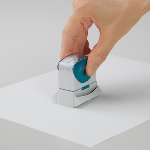 シヤチハタ スタンプ ビジネス用 キャップレス B型 藍 納品書在中 タテ X2-B-012V3【X2-B-012V3】