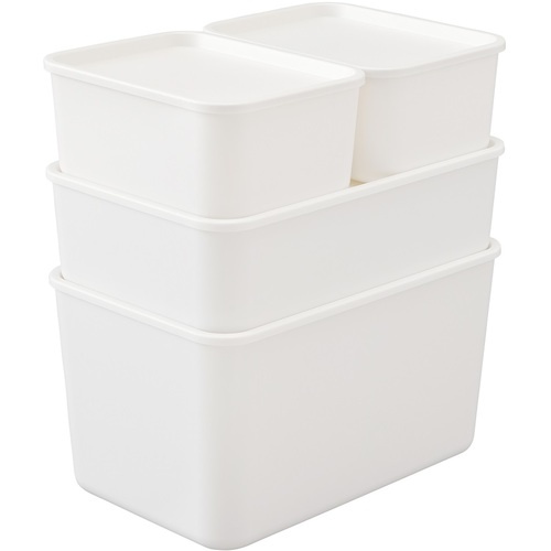 IRIS 288074 フタ付き 積み重ねBOX FTB-45D ホワイト【FTB-45D-W】