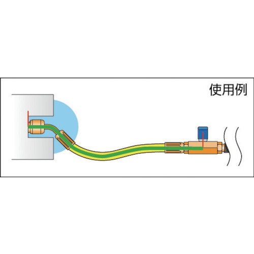 イエロージャケット 1/4 BV付ホース オス(BV付)×メス 黄【Y25002】