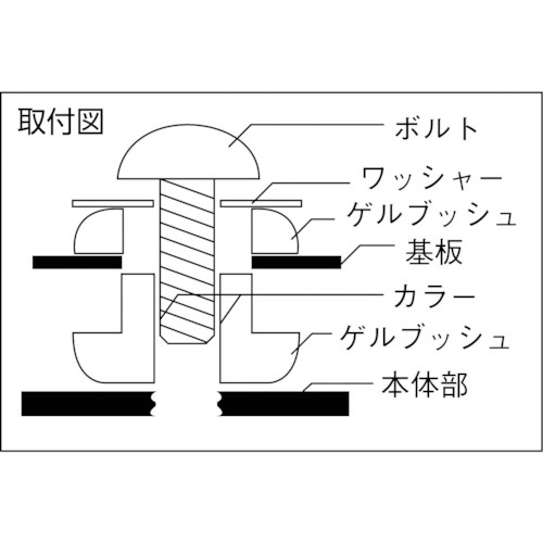 Taica 防振材ゲルブッシュ A-2 φ3mm 0.62～1.00kg【A-2】