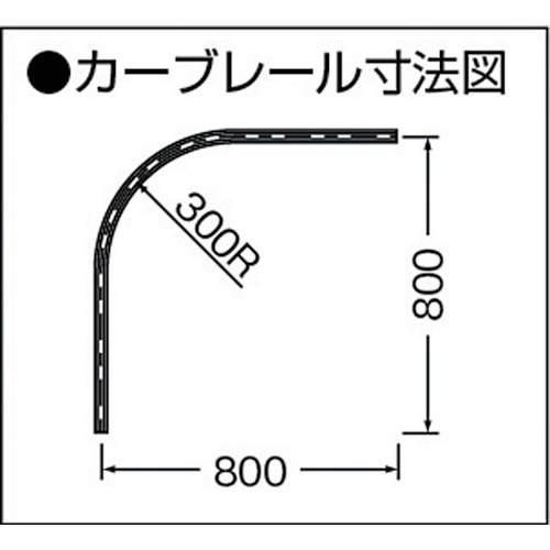 岡田 D30カーブレール800×800×300Rアルミ【12L01-AS】