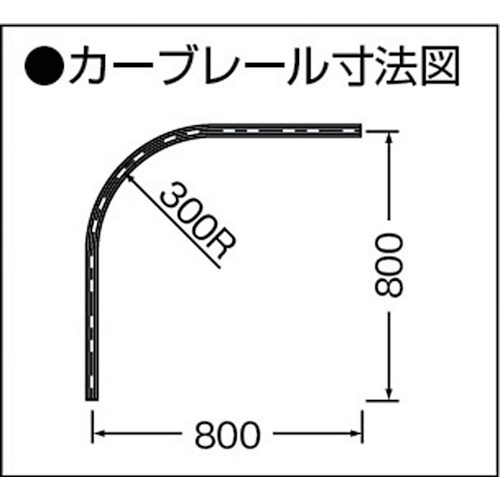 岡田 D30カーブレール800×800×300Rスチール【12L01-SL】