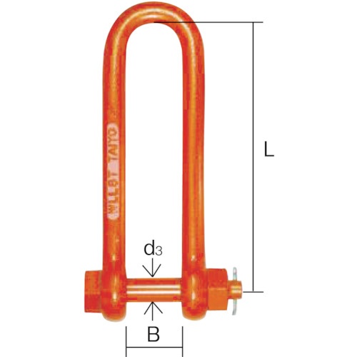 大洋 強力長シャックル 10t【TSL10】