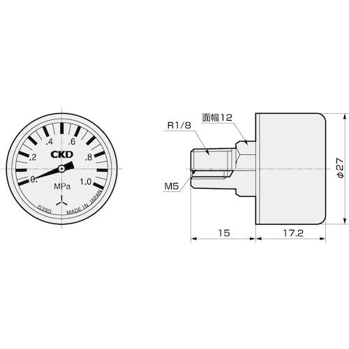 CKD 超小型圧力計【G39D-6-P10】