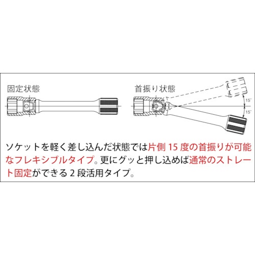 コーケン 6.35mm差込 オフセットエクステンションバー全長150mm【2763-150】