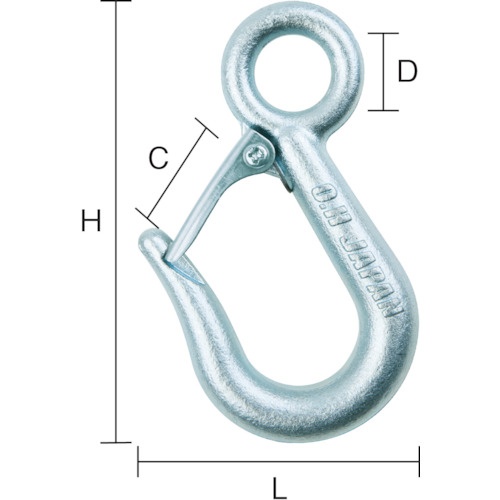 OH スリムフック(安全レバー付)1000kg【WS-10S】