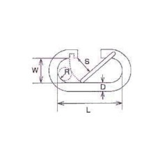 水本 ステンレス O型フック 線径5mm 長さ41mm【B-1943】