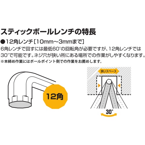 ワイズ スティックボールレンチ単品【SBS-100】