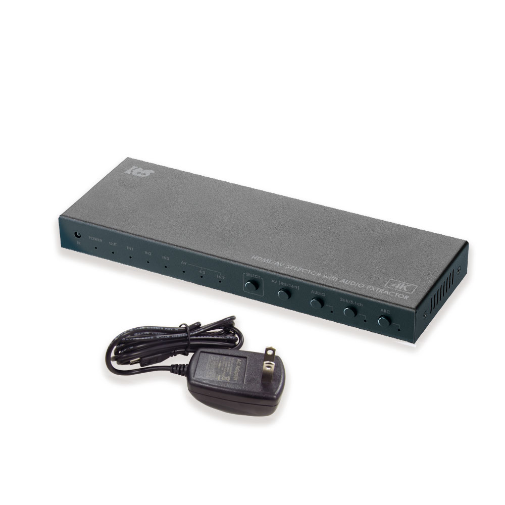 HDMI/AV切替器 外部音声出力付 4入力1出力 RS-HASW41A-4K ラトックシステム製｜電子部品・半導体通販のマルツ