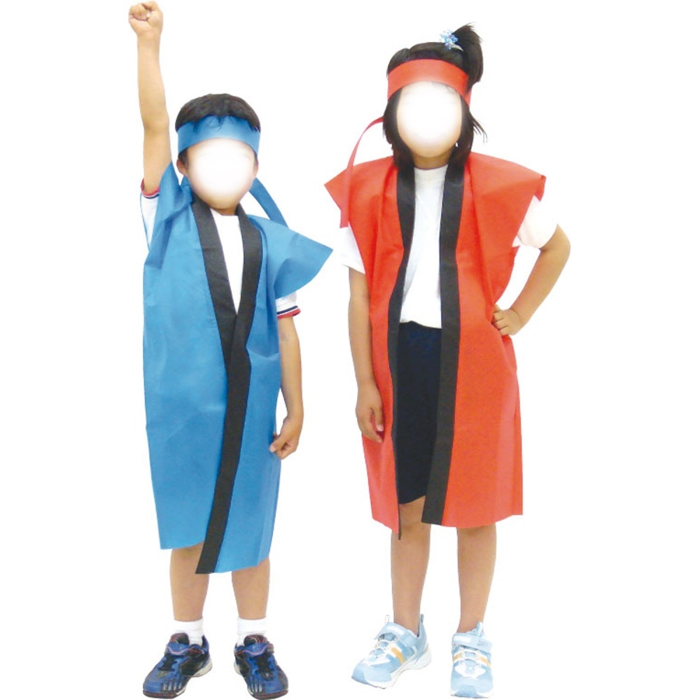 ロングハッピ不織布オレンジJ(ハチマキ付)【1524】