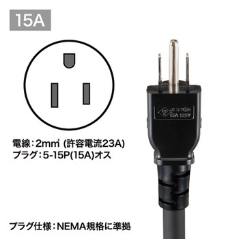 19インチサーバーラック用コンセント(15A)【TAP-SVSL1512】
