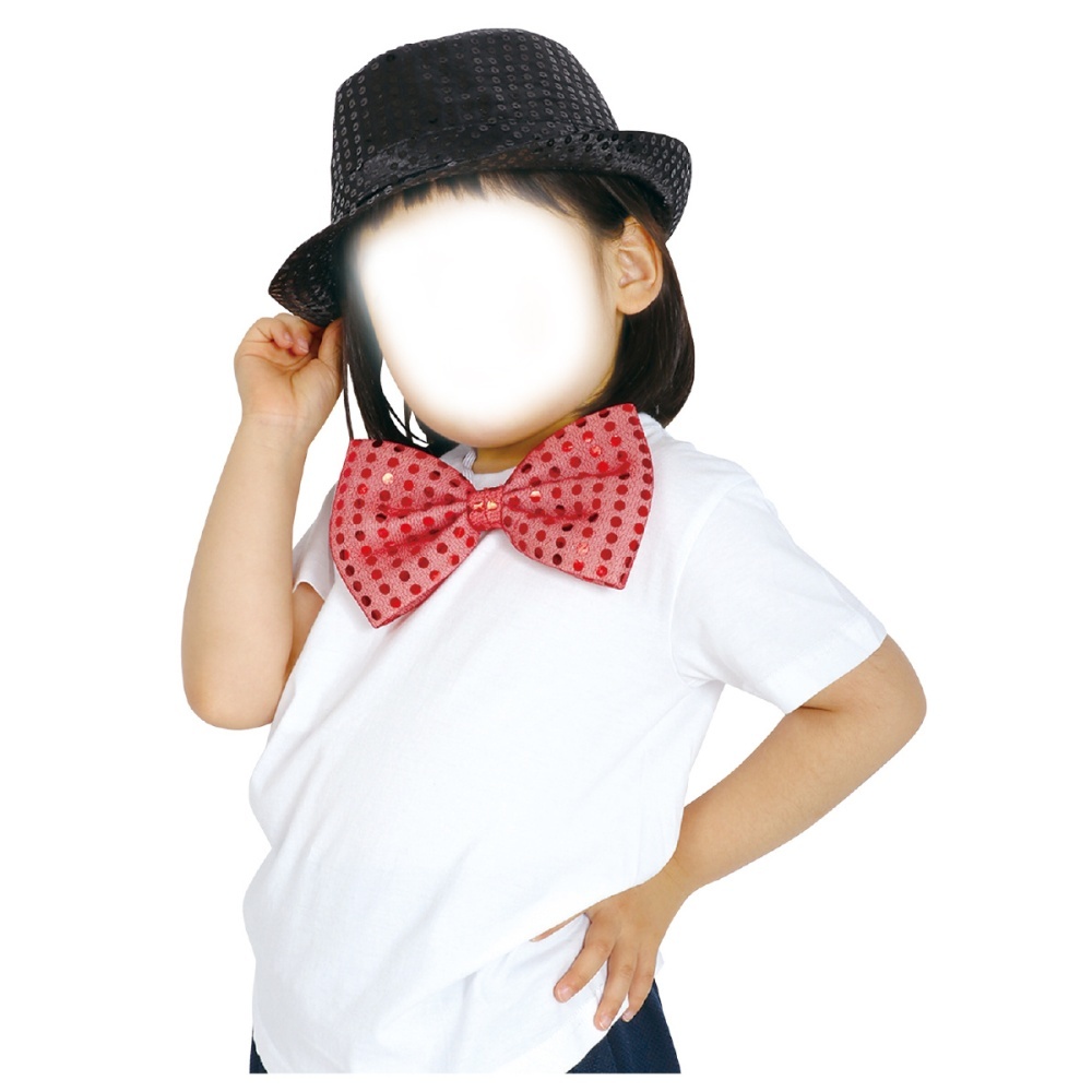 キラキラ蝶ネクタイ 赤【2296】