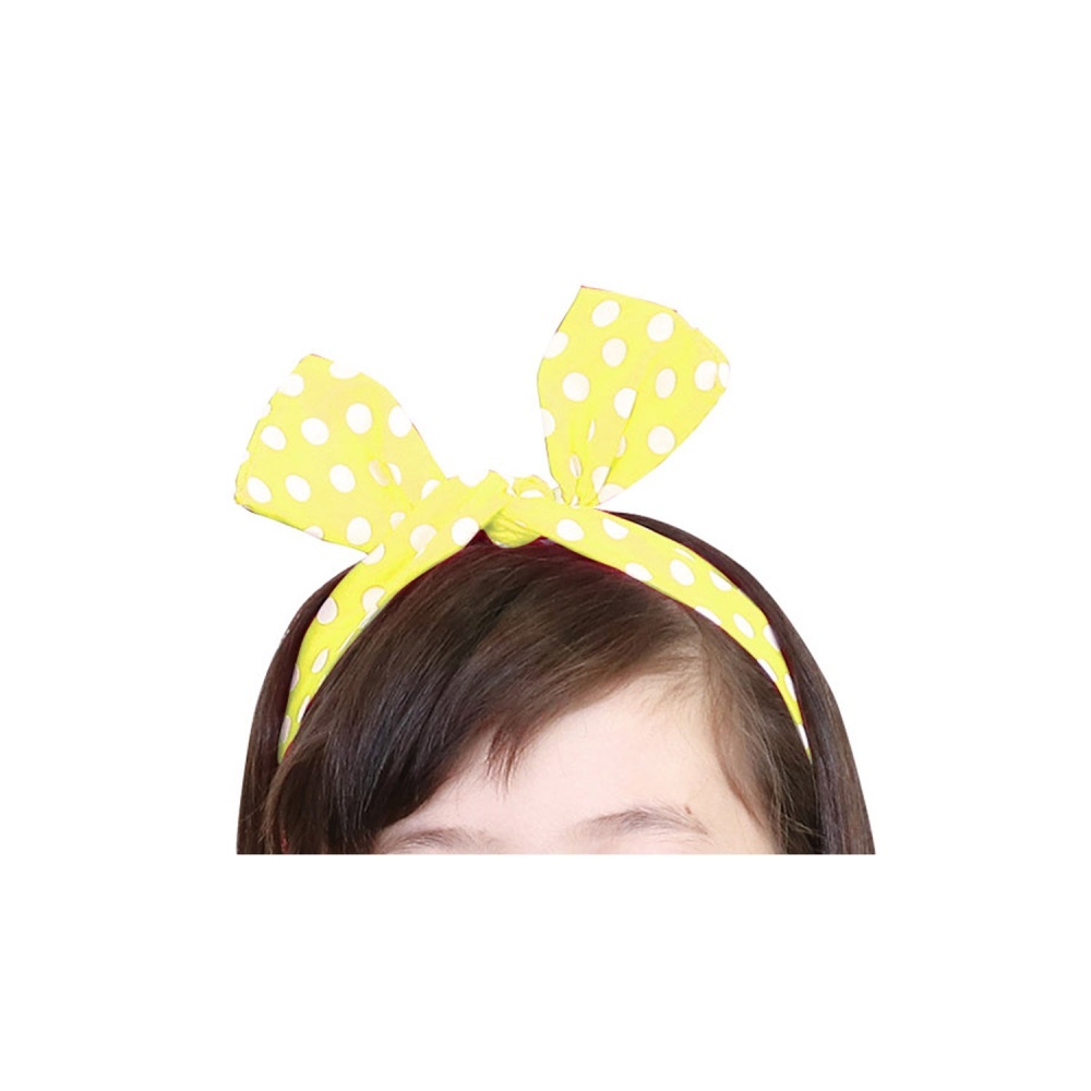 かんたんリボンカチューシャ イエロー【3480】