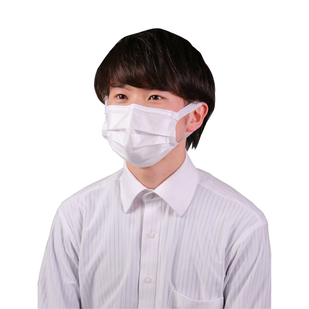 日本製耳らく不織布マスク 大人用 50枚入【51851】