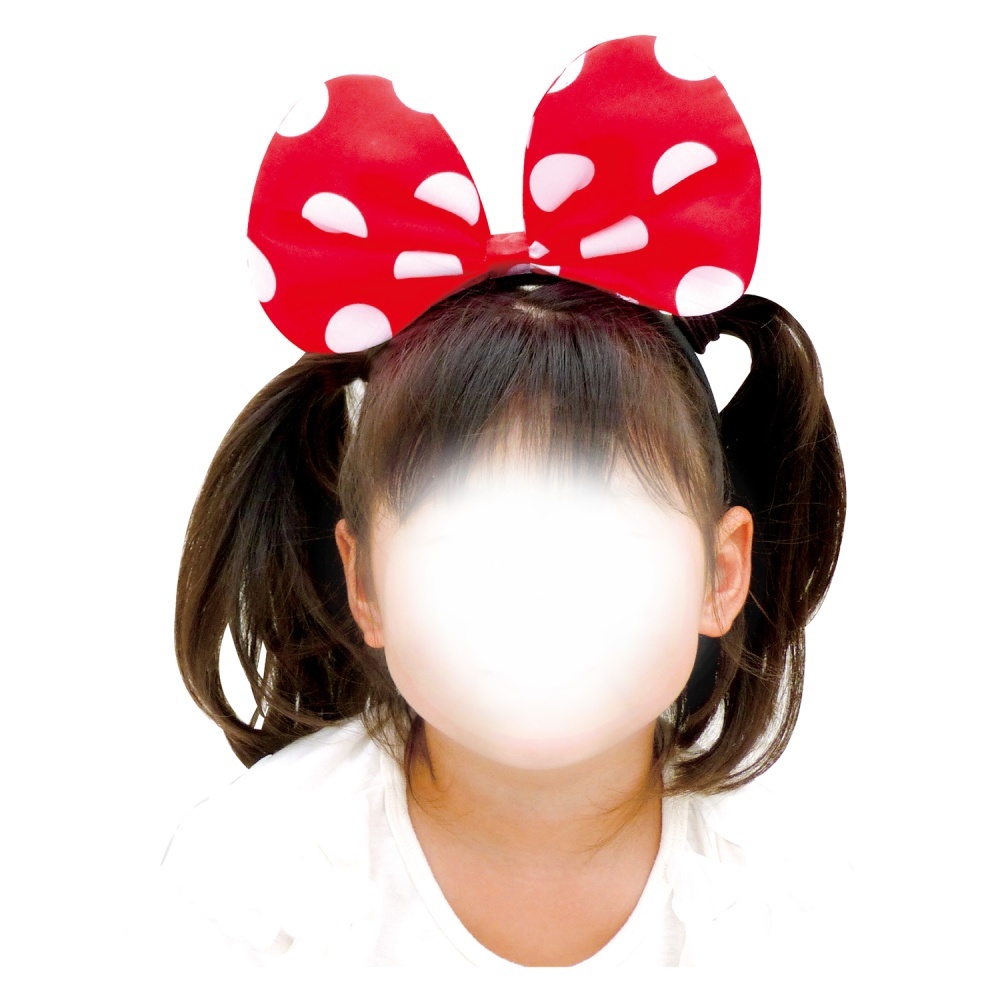 リボン付きカチューシャ レッド【7310】