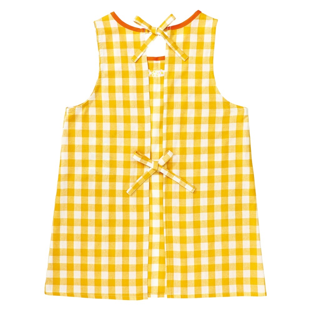 アニマルギンガムチェックエプロン イエロー【9536】