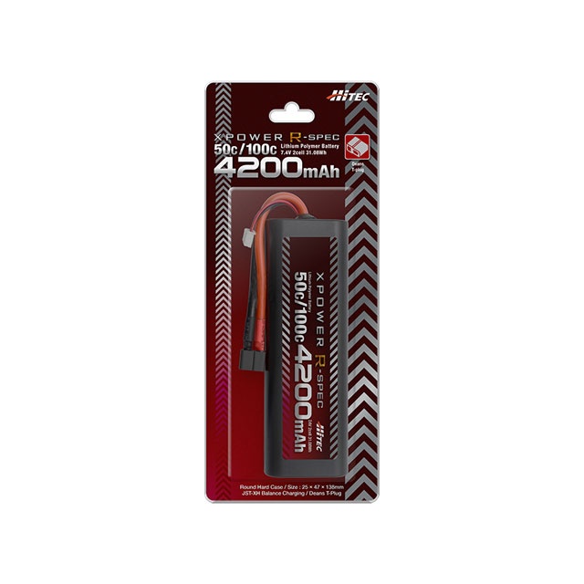 Li-Po 7.4V 4200mAh 50C/100C(T型コネクター)【XPR4200-RD-B】
