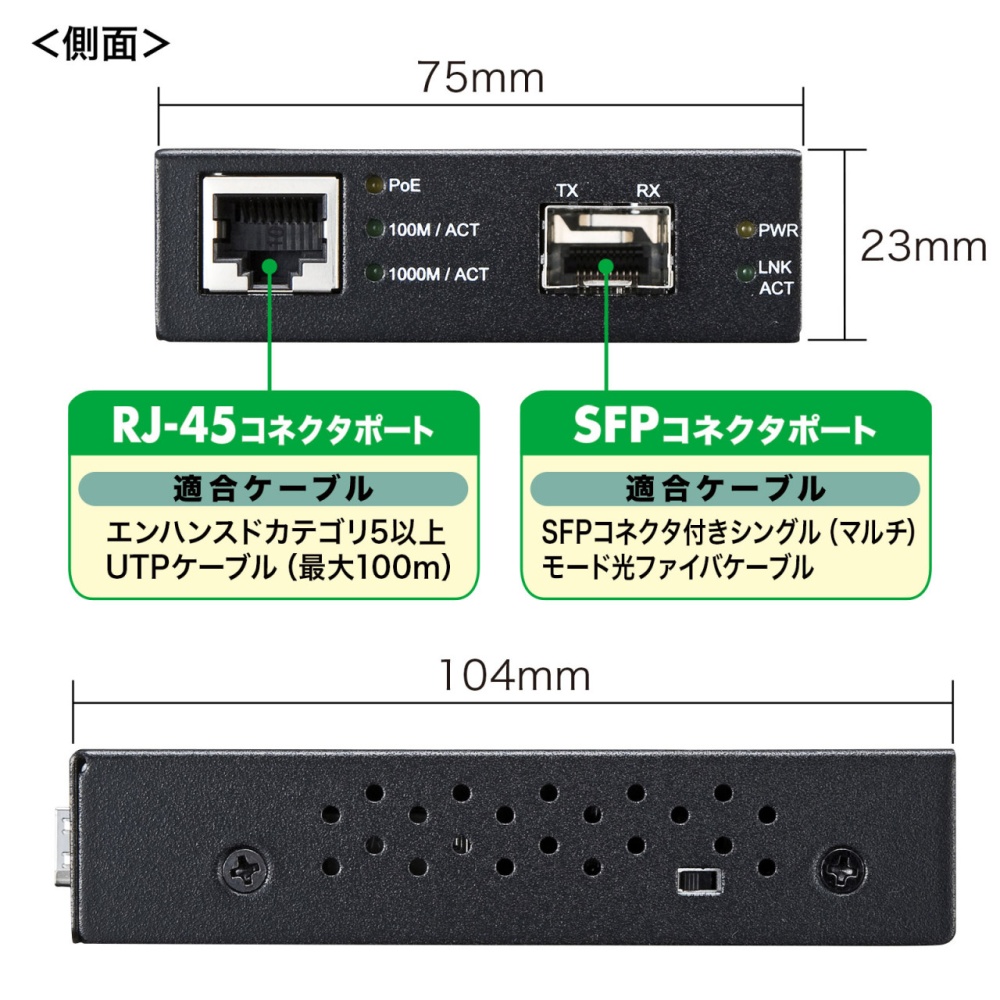 光メディアコンバータ【LAN-PSC212RFN】