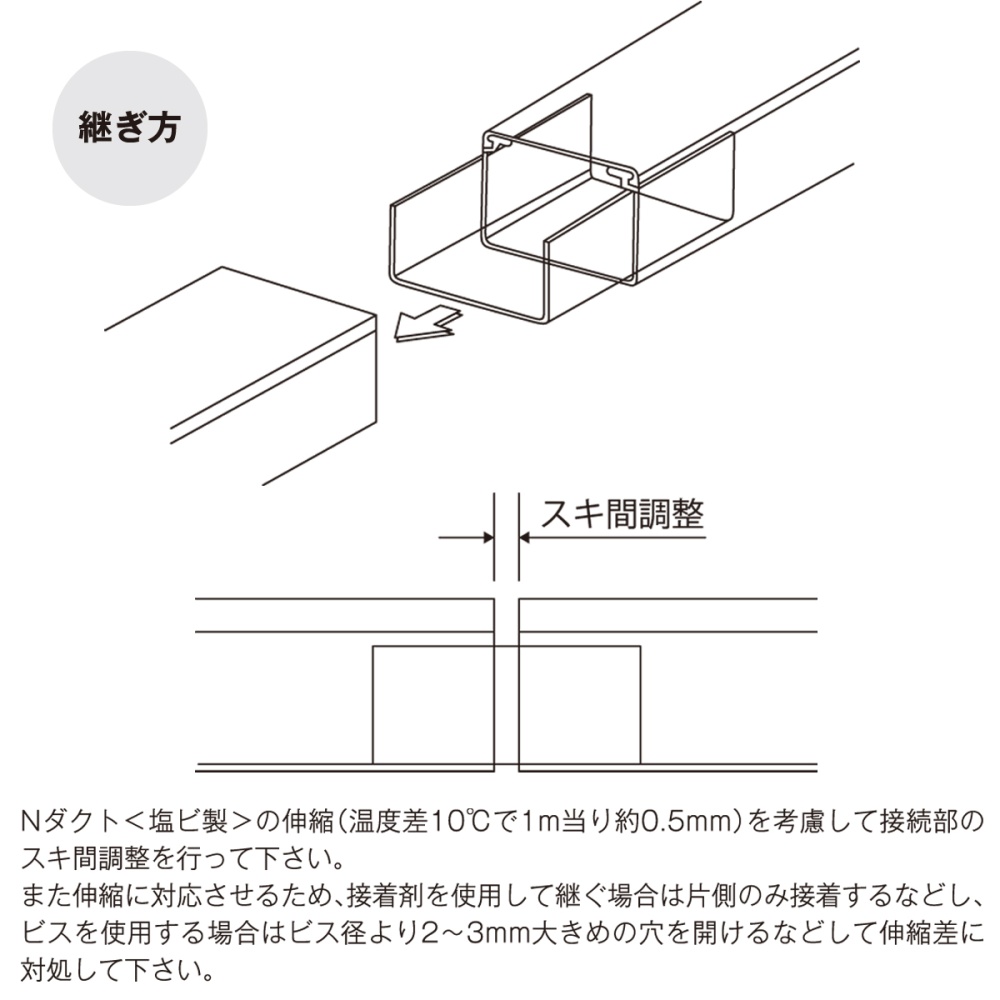 樹脂製ケーブル配線保護カバーNダクト用継手【C-43-C-JP】