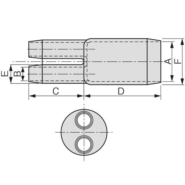 端末処理用二叉分岐管【HA-22(22~38SQ)】