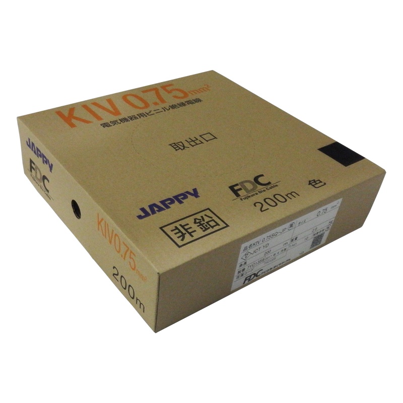 電気機器用ビニル絶縁電線【KIV-0.75SQ-JPｸﾛ】