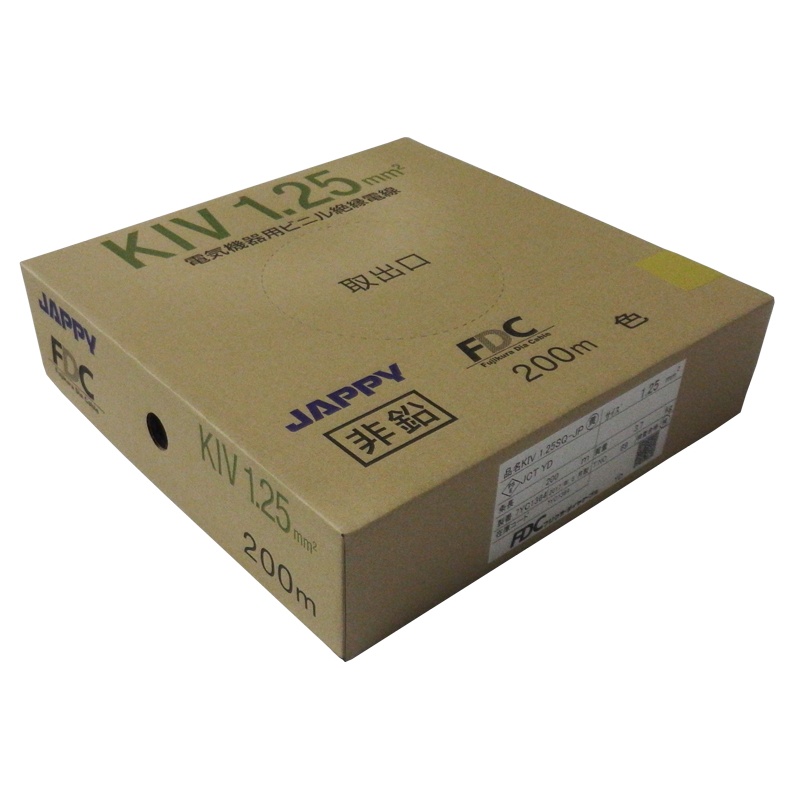 電気機器用ビニル絶縁電線【KIV-1.25SQ-JPｸﾛ】