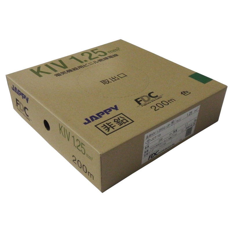 電気機器用ビニル絶縁電線【KIV-1.25SQ-JPﾐﾄﾞﾘ】