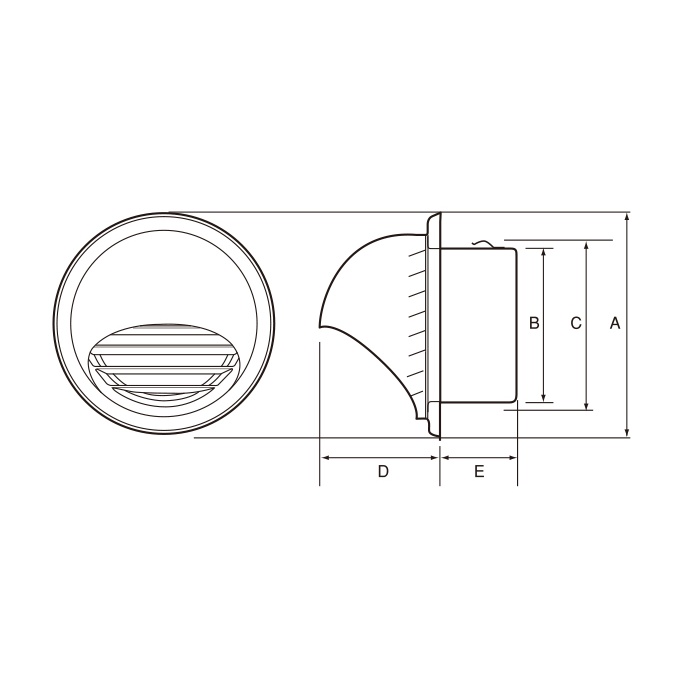 強制換気用丸型ガラリ【UK-GSZV100SDJ】