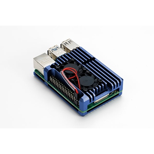 Raspberry Pi 4用 デュアルファン アルミケース (ブルー) ENTANIYA-RP 