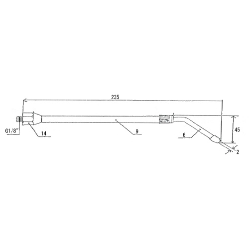 2.0穴x230-380mm/G 1/8’’ノズル(エアーガン用)【EA123EB-380】