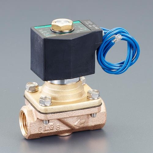 正規品）エスコ AC100V・Rc1/4” 2方向電磁弁（パイロットキック式