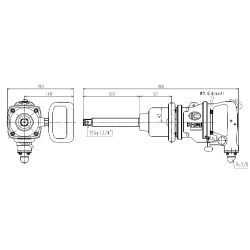 3/4’’DR エアーインパクトレンチ【EA155KG】