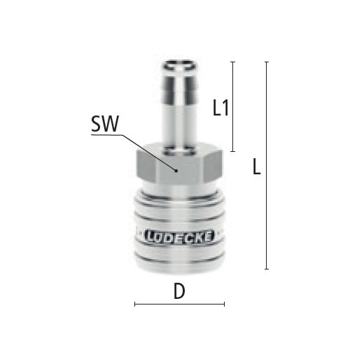 6mm ウレタンホースカップリング(ステンレス製/ワンプッシュ)【EA140GT-206】