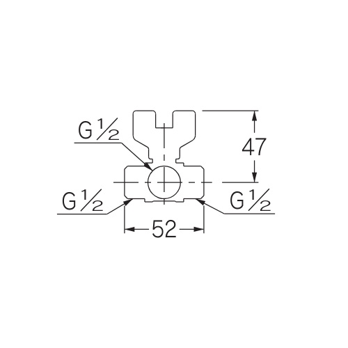 G1/2インチ 三方ボールバルブ【EA425AD-213】